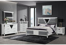 MARCO METALLIC WHITE FULL BED GROUP WITH LED 3D MIRROR