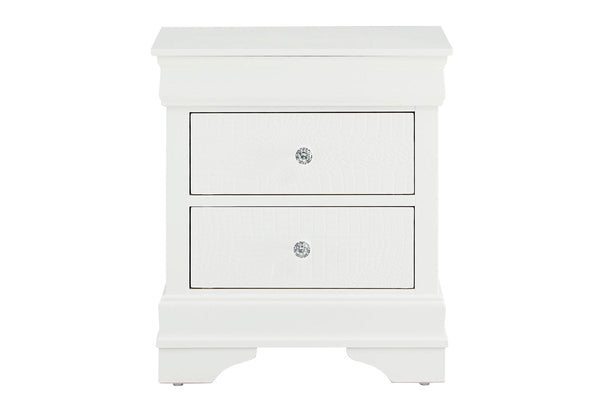 POMPEI METALLIC WHITE NIGHTSTAND image