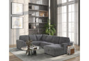 U2660 GREY SECTIONAL W/PULL OUT