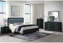 REID BLACK QUEEN BED GROUP WITH LED