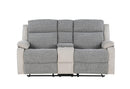 U6027 GREY/LT GREY CONSOLE RECLINING LOVESEAT