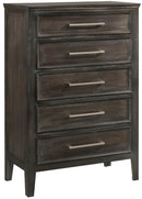 New Classic Furniture Andover 5 Drawer Chest in Nutmeg