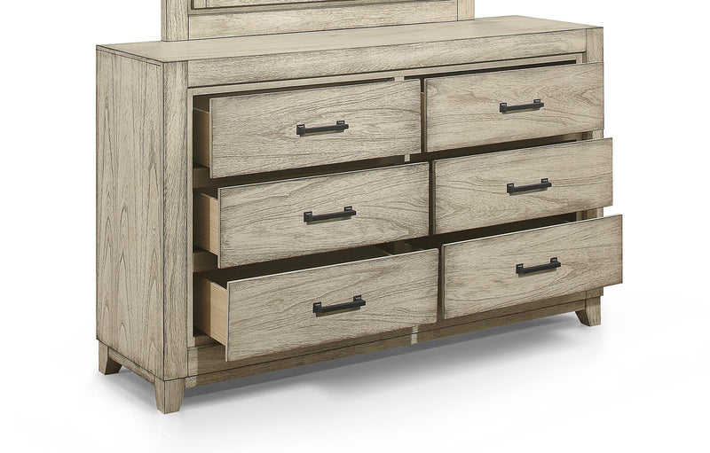 New Classic Furniture Ashland 6 Drawer Dresser in Rustic White