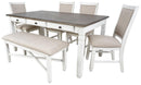 New Classic Furniture Prairie Point Dining Bench in White - Golden Linens & Furniture (PA)* 