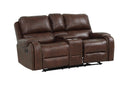 New Classic Furniture Taos Glider Console Loveseat with Power Footrest in Caramel