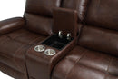New Classic Furniture Taos Glider Console Loveseat with Power Footrest in Caramel - Golden Linens & Furniture (PA)* 