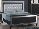 New Classic Furniture Valentino California King Lighted Panel Bed in Black