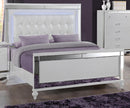 New Classic Furniture Valentino Queen Upholstered Lighted Bed in White - Golden Linens & Furniture (PA)* 
