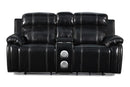 New Classic Fusion Console Loveseat with Power Foot Rest in Ebony - Golden Linens & Furniture (PA)* 