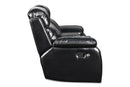 New Classic Fusion Console Loveseat with Power Foot Rest in Ebony - Golden Linens & Furniture (PA)* 