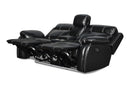 New Classic Fusion Console Loveseat with Power Foot Rest in Ebony - Golden Linens & Furniture (PA)* 