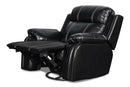 New Classic Fusion Swivel Glider Recliner with Power Foot Rest in Ebony - Golden Linens & Furniture (PA)* 