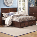 New Classic Kensington King Low Profile Bed with Storage Footboard in Burnished Cherry - Golden Linens & Furniture (PA)* 
