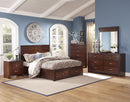 New Classic Kensington King Low Profile Bed with Storage Footboard in Burnished Cherry - Golden Linens & Furniture (PA)* 
