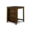 GIA 30" COUNTER TABLE W/2 CHAIRS & STG SHELF-BROWN