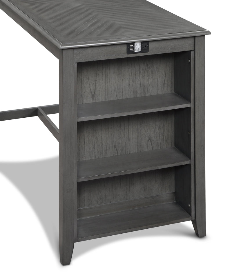 AMY 60" COUNTER TABLE+CHAIRS W/STG (5 PCS) -GRAY