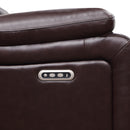 CICERO GLIDER RECLINER W/ PWR FR & HR-BROWN