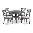 CORI ROUND DINING 5 PC SET-GRAY