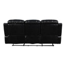 FUSION DUAL RECLINER SOFA W/PWR FTRST-EBONY