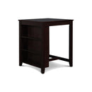 GIA 30" COUNTER TABLE W/2 CHAIRS & STG SHELF-EBONY