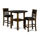 GIA 42" COUNTER DROP LEAF TABLE W/2 CHAIRS-BROWN