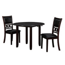 GIA 42" DINING DROP LEAF TABLE W/2 CHAIRS-EBONY
