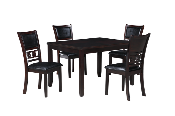 GIA 5PC 48" RECT. DINING TABLE & 4 CHAIRS-EBONY
