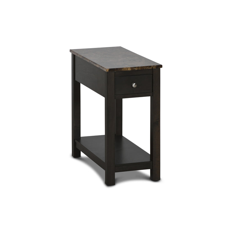 NOAH END TABLE WITH DRAWER-ESPRESSO W/FAUX MARBLE TOP