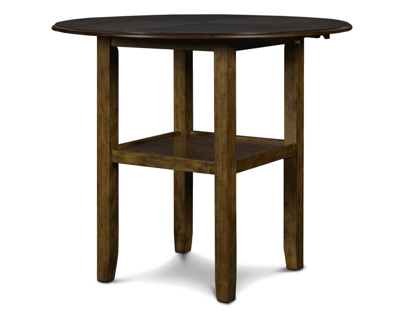 GIA 42" COUNTER DROP LEAF TABLE W/2 CHAIRS-BROWN