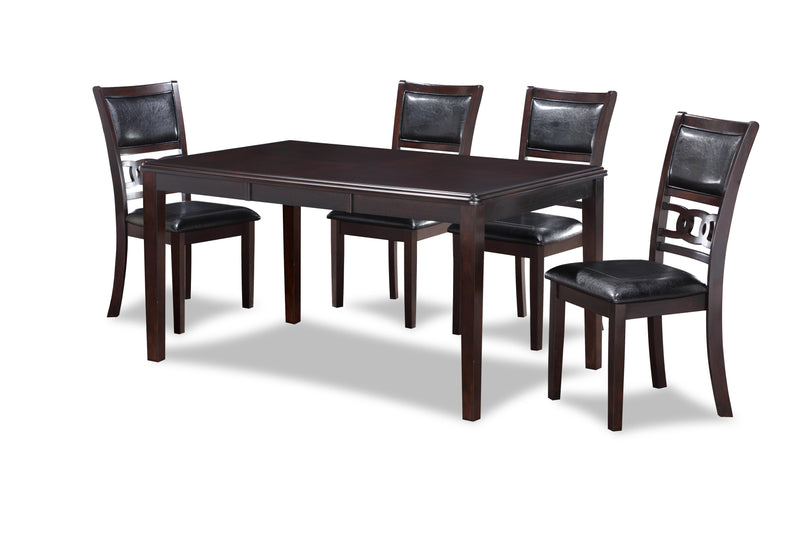 GIA 60" DINING TABLE+CHAIRS (5 PCS/CTN) -EBONY