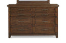 New Classic Furniture Fairfax 8 Drawer Dresser in Medium Oak