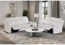 U6026 BLANCHE WHITE REC SOFA/CONSOLE REC LOVESEAT WITH LED & SPEAKER