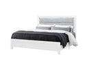 LUCCIA WHITE KING BED WITH LED, DRESSER, MIRROR, NIGHTSTAND