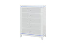 ALINA WHITE CHEST W/ LED - Golden Linens & Furniture (PA)* 