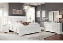 POMPEI METALLIC WHITE FULL BED WITH LED