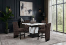 D12 BAR TABLE AND 4 D12 BROWN BAR STOOLS
