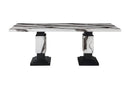 D12 DINING TABLE AND 8 D12 BLACK DINING CHAIRS