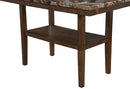 D4355 BROWN BAR TABLE WITH 4 BAR STOOLS AND BENCH