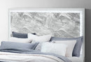 NAOMI SILVER MARBLE KING BED WITH LED