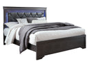 POMPEI METALLIC GREY FULL BED WITH LED