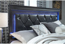 POMPEI METALLIC GREY FULL BED WITH LED