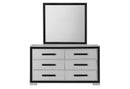 AMELIA GREY/BLACK FULL BED, DRESSER, MIRROR AND NIGHTSTAND - Golden Linens & Furniture (PA)* 