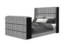 ISABELLA GREY QUEEN BED W/LED, TV LIFT, SPEAKER AND FIREPLACE