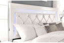 POMPEI METALLIC WHITE FULL BED WITH LED