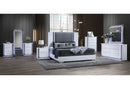 YLIME SMOOTH WHITE KING BED WITH LED FULLY SLATTED