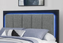 EMMA BLACK/GREY FULL BED WITH LED AND USB