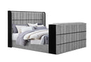 ISABELLA GREY KING BED W/LED, TV LIFT, SPEAKER AND FIREPLACE