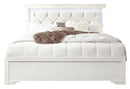 POMPEI METALLIC WHITE FULL BED WITH LED