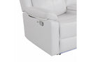 U6026 BLANCHE WHITE REC SOFA/CONSOLE REC LOVESEAT WITH LED & SPEAKER